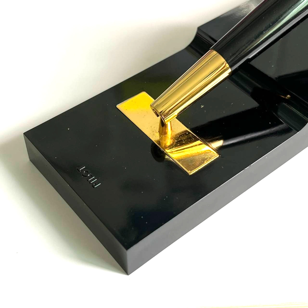 Vintage Pilot Desk pen set plating gold (Stand with 1 pcs of Ballpoint Pen)