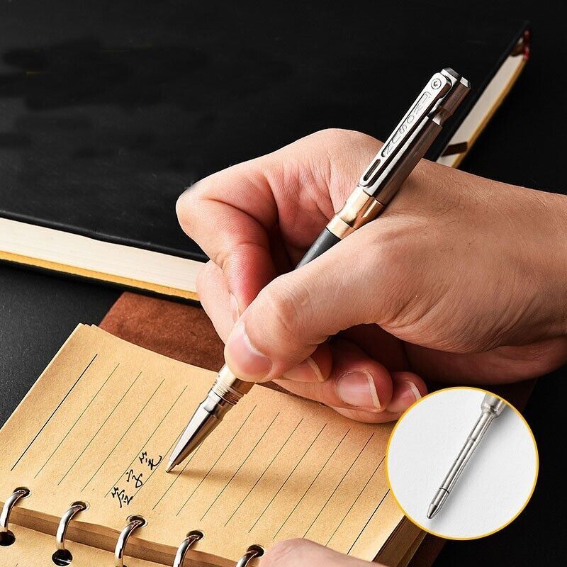 1 PC EDC Titanium Alloy Brass Pocket Ballpoint Pen Business Write Pen w/Clip