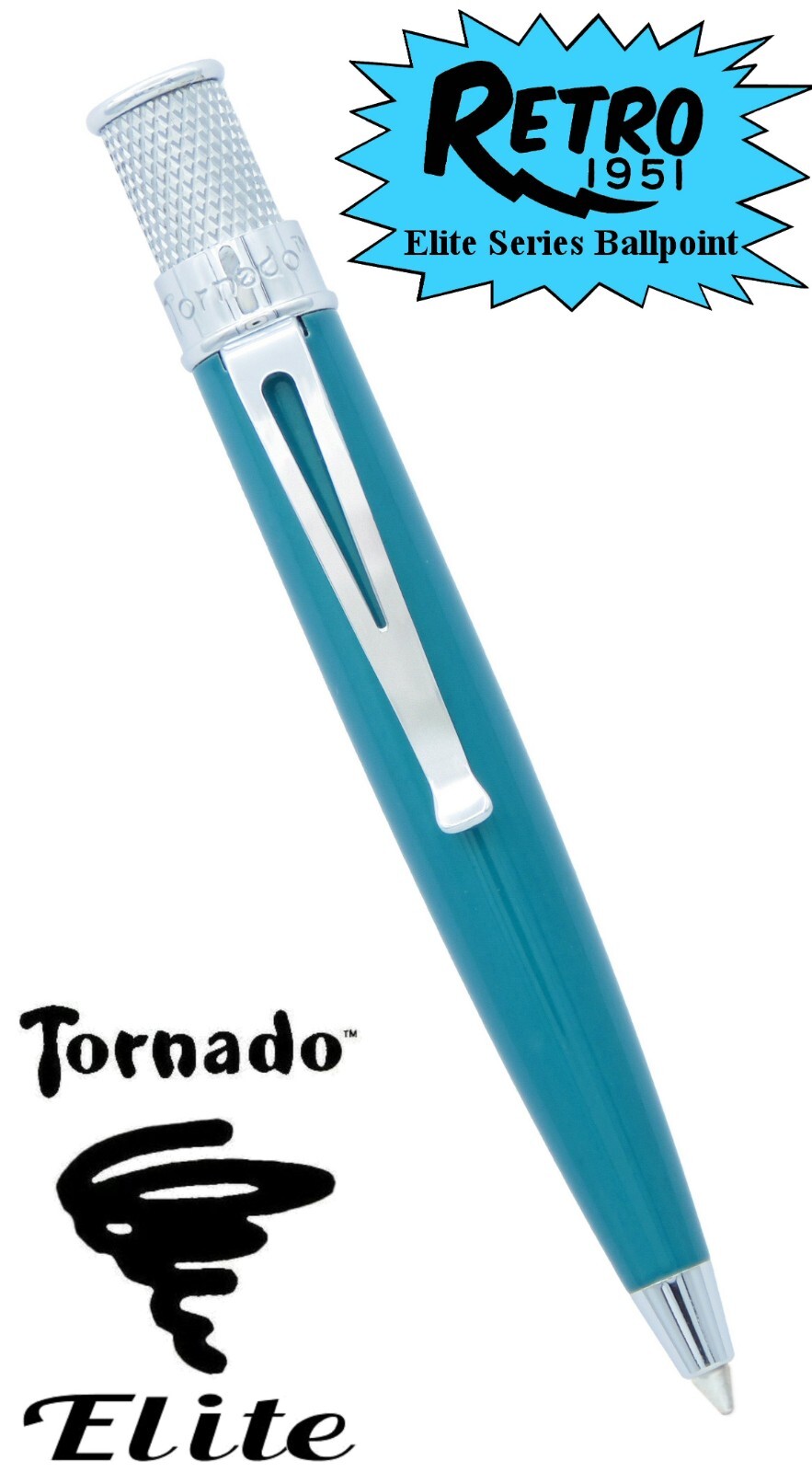 Retro 51 #EBP-2435PK / Turquoise Elite Series Twist Action Tornado Ballpoint