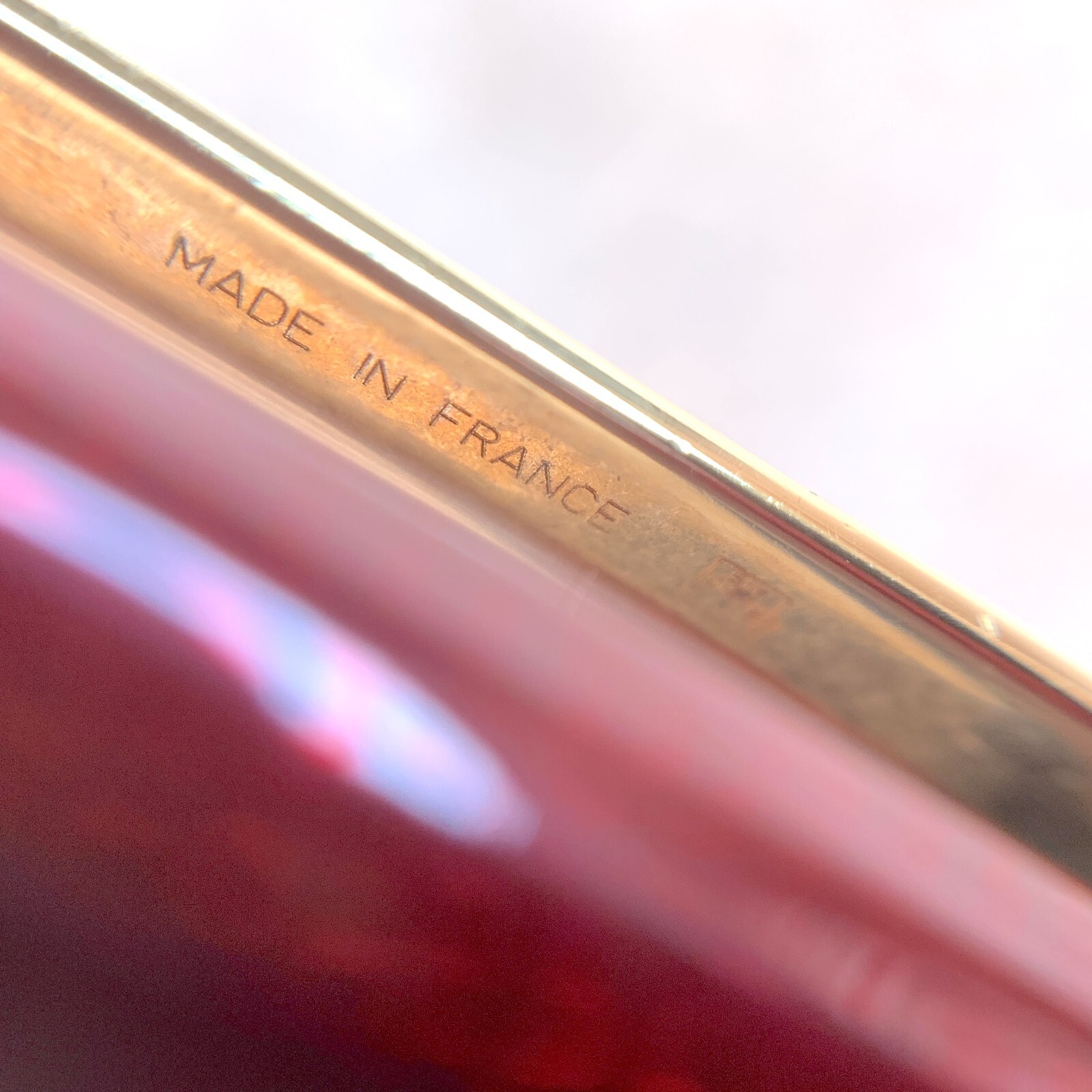 Cartier Ballpoint Pen Rare Trinity Bordeaux Enamel Engraved Pattern with Case