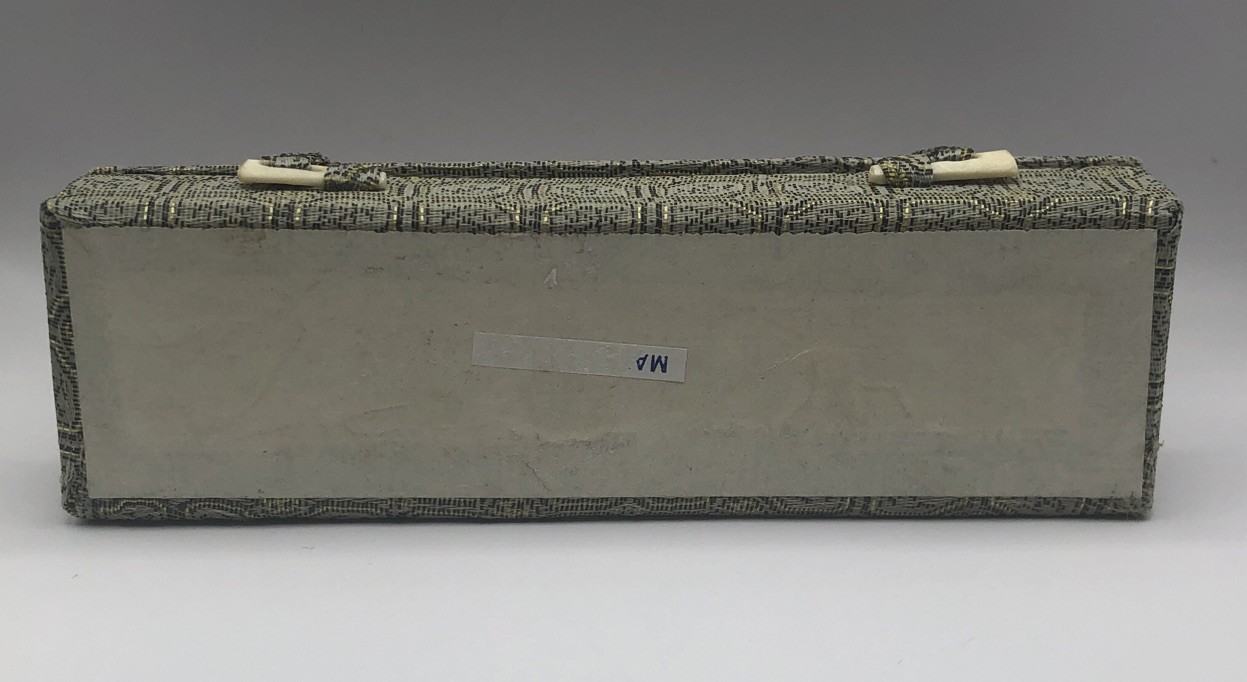 Vintage Chinese Cloisonne Enameled Ball Point Pen in Brocade Box