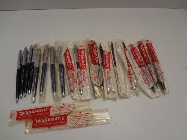 Vintage Wingamatic Advertising Pens 14 NEW Old Stock Sealed – Lot of 16 Total