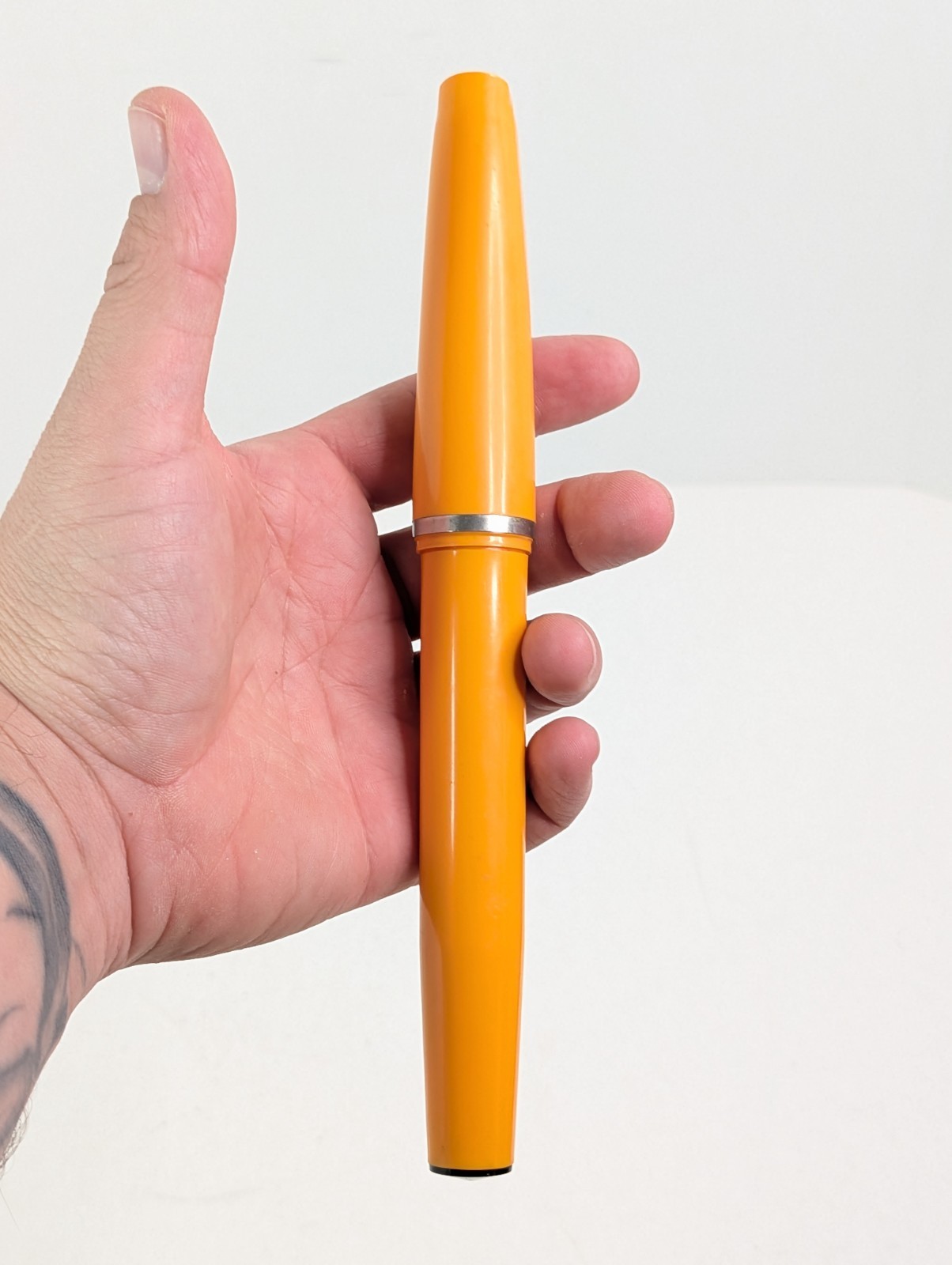 Large Oversized Jumbo 9″ Orange Ball Point Pen Novelty Gag Office Italy Vintage