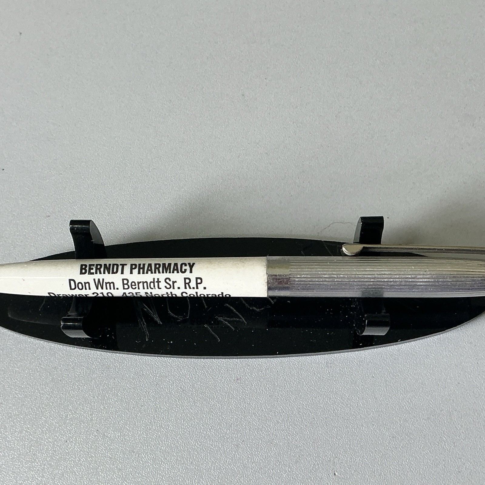 VTG Amsterdam Ballpoint Pen – Berndt Pharmacy Minden NE Don Wm. Berndt Sr. – Y38