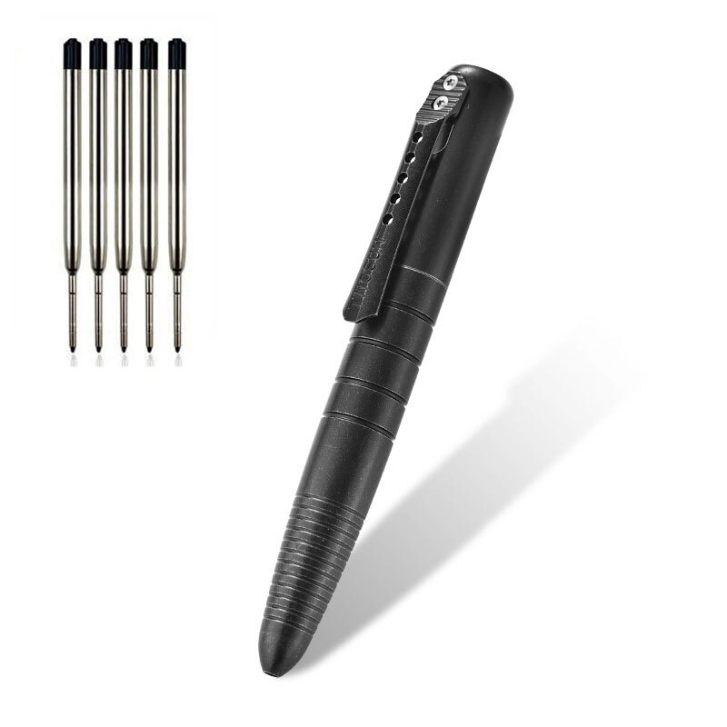 New Practical Titanium Alloy Pocket Ball Pen Signature EDC Pens w/ 5 G2 Refills
