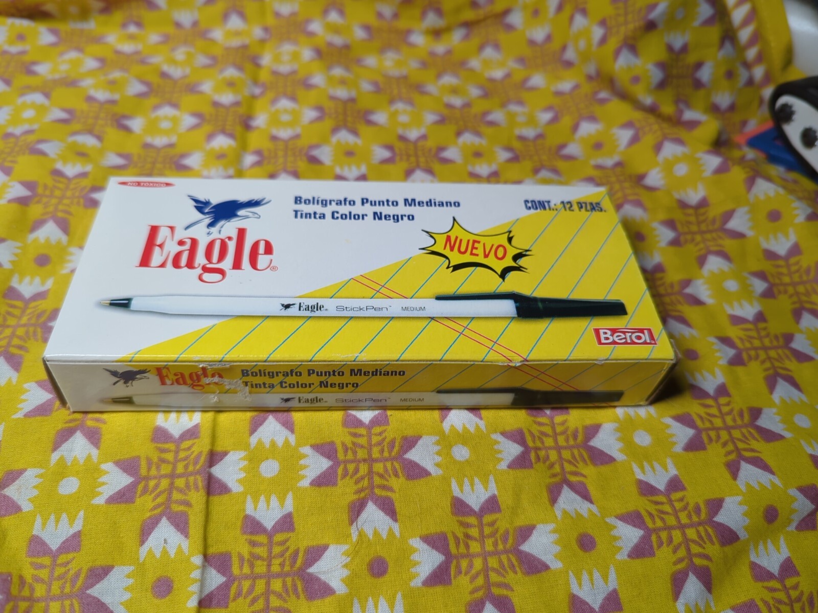 VTG Box 8 Berol Eagle STICKPENS Ball Point Pens Black Medium All Tested And Work