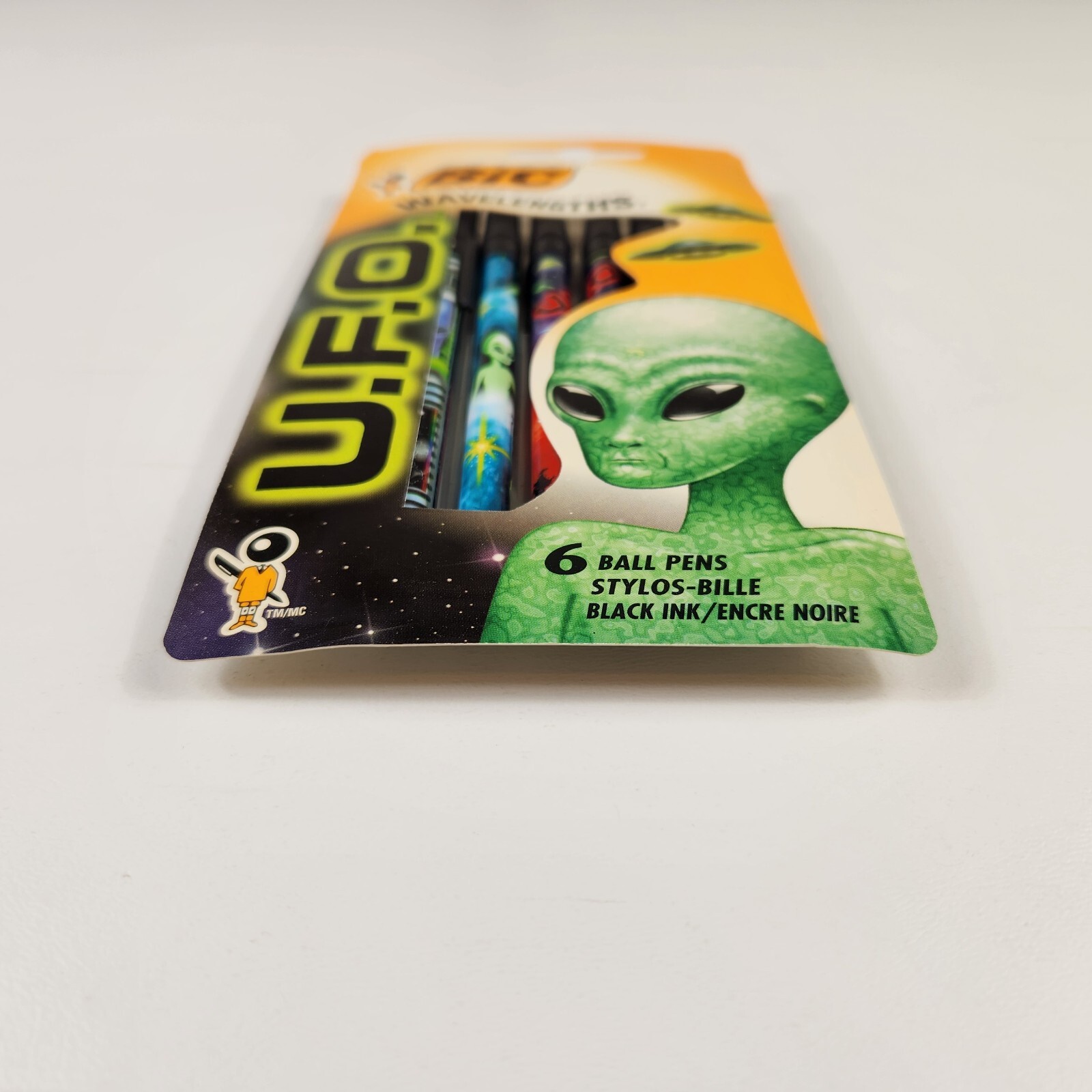 Bic Wavelengths UFO Alien Stick Pens Black Ink Ballpoint 1997 Vintage New NOS