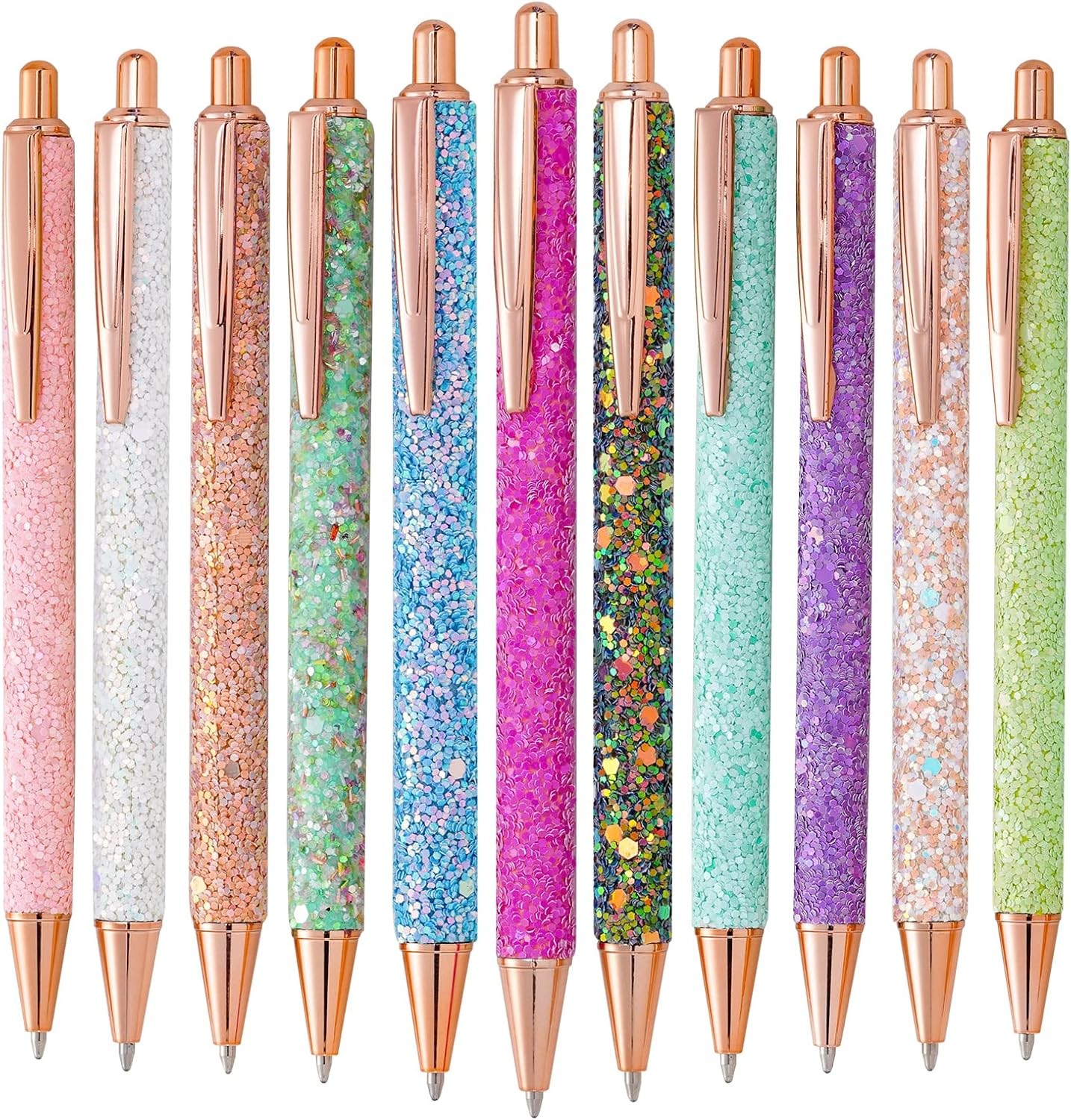 11 Pcs Fancy Pens for Women Pretty Cute Pens Glitter Ballpoint Pens with Meta…