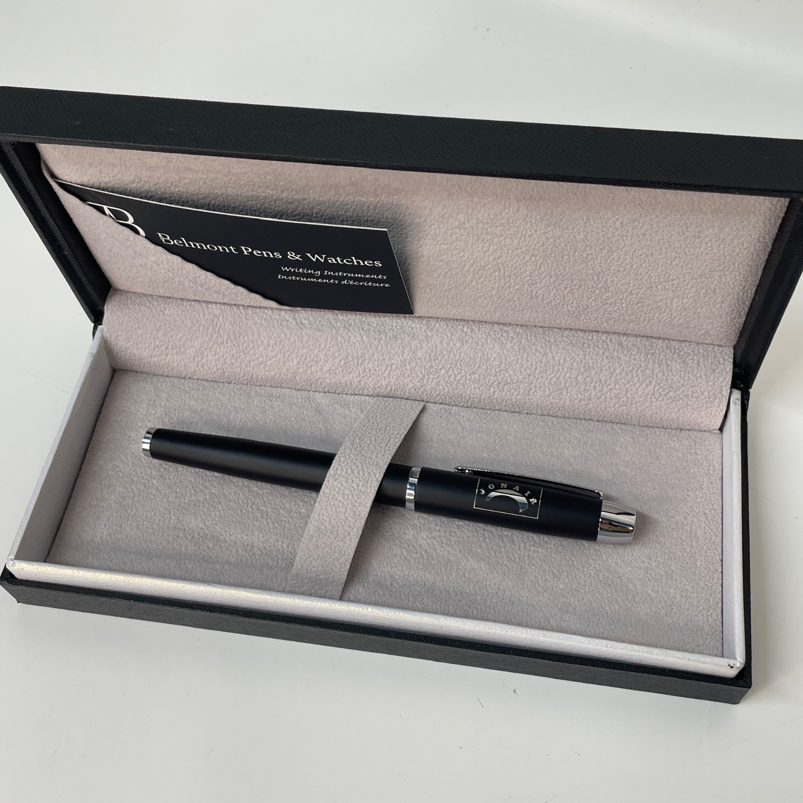 Belmont Rollerball Ballpoint Pens «Jonair» Custom Branded w/ Cases – SET OF 10