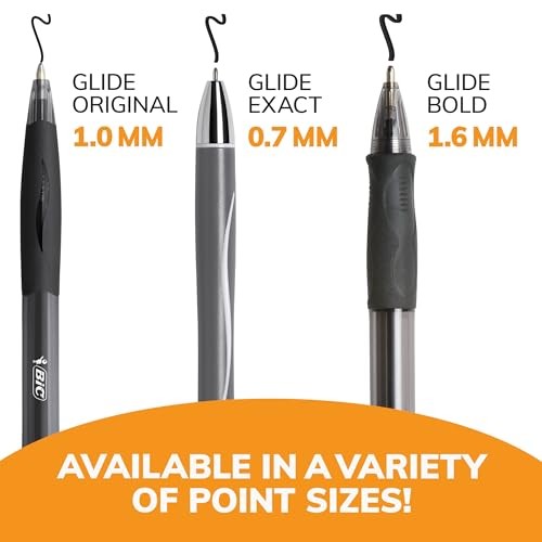 Glide Retractable Ballpoint Pens, Medium Point 4 Count (Pack of 1) Black