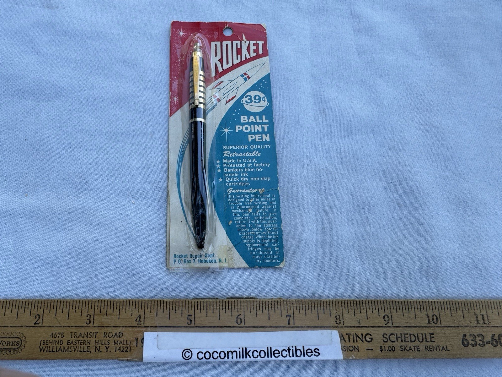 Vintage 1960’s Rocket Ball Point Pen Original Package Superior Quality Hoboken