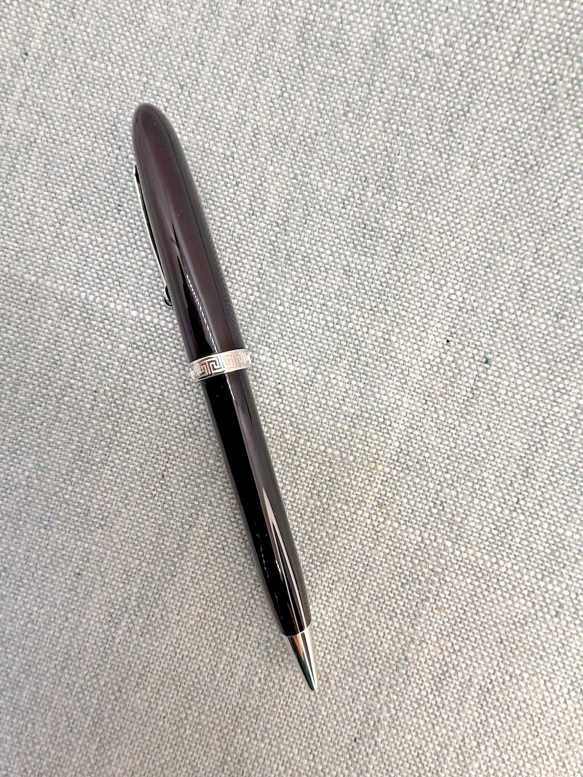 OMAS Ogiva Ballpoint Pen Nera (black) with Chrome Trim and matching gem Boxed