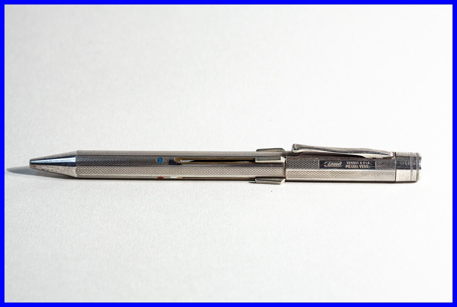 FEND Silver Plated 4 color Ballpoint pusher pen / 1960s GERMAN DESIGN Classic