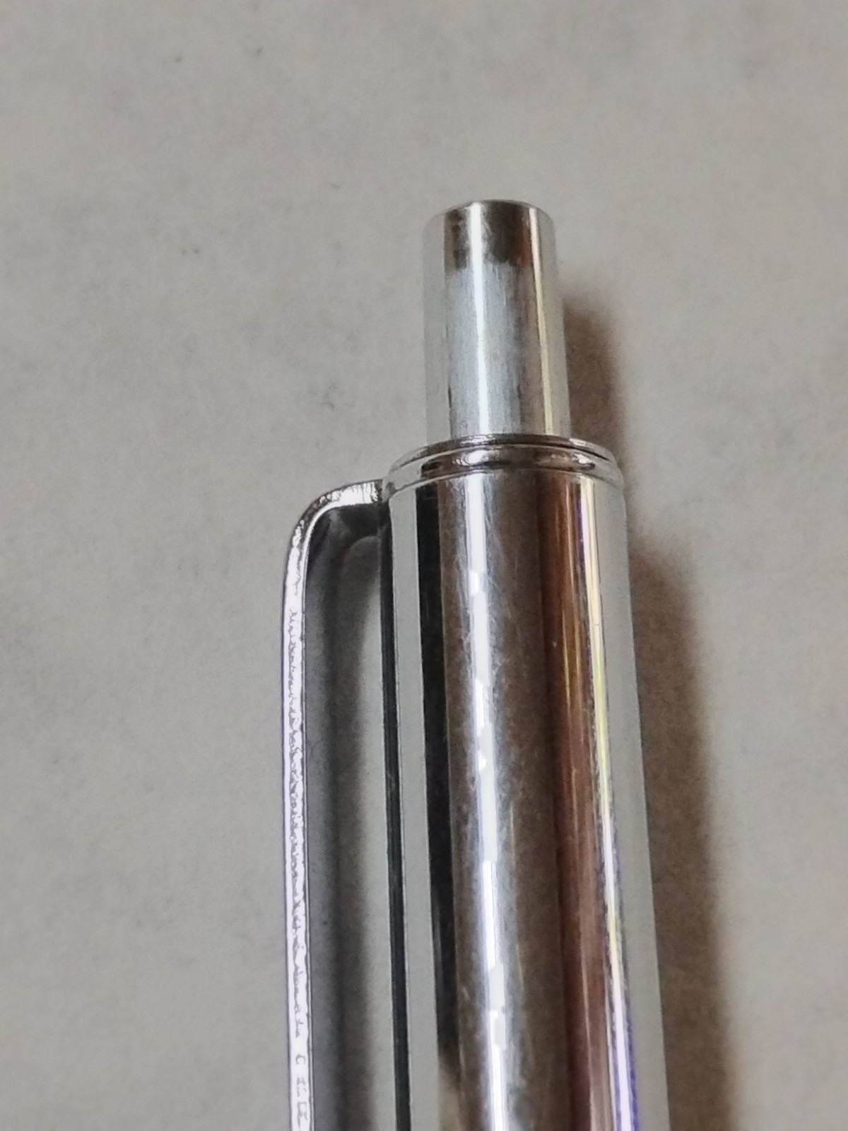 Vintage Paper Mate Profile Slim Grip Black Chrome Two Heart Ballpoint Pen #Q7