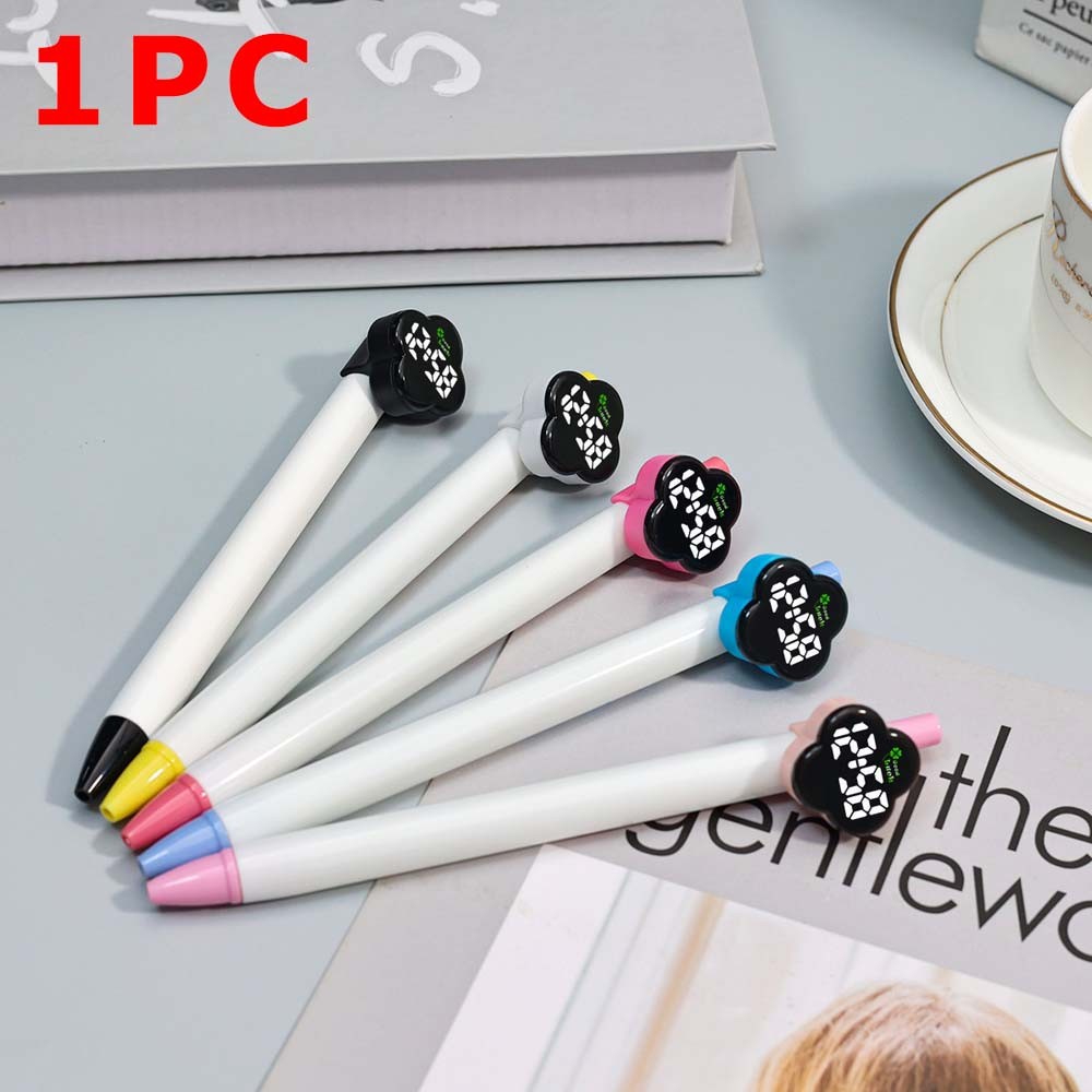 Silent Pen-Cap Digital Noiseless Hidden Student Silent Exam Clover Pen Cap Watch