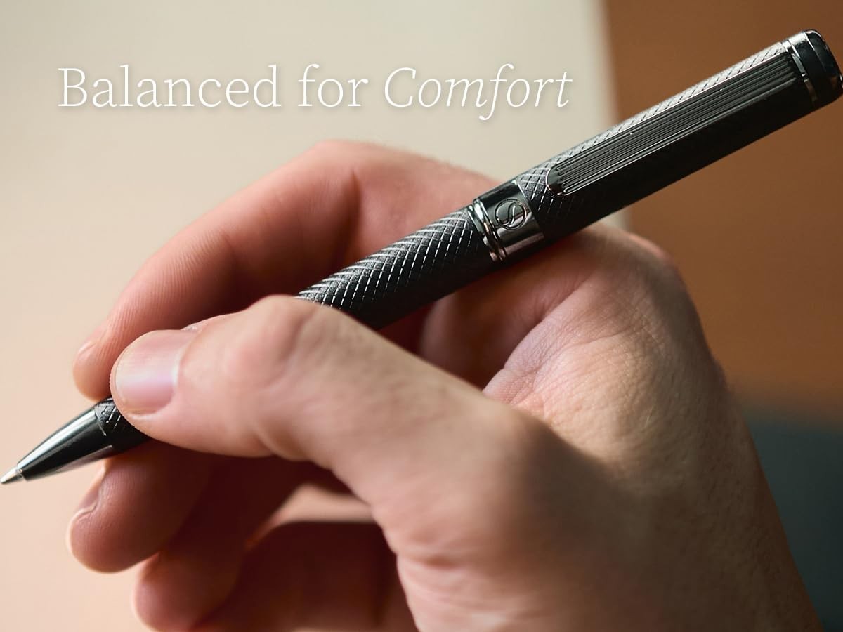 Luxury All Black Ballpoint Pen – Metal Matte Finish, Schmidt Refill, Gift for Me