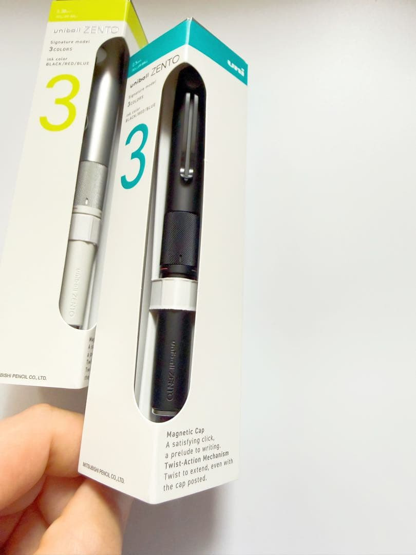 Uni-ball ZENTO Signature Model 3 Color Ballpoint Pen 0.5mm & 0.38mm Set of 2