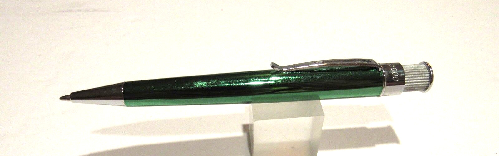 TERZETTI «MALIBU» GREEN Metal Large Heavy Ballpoint Pen-Velvet Pouch