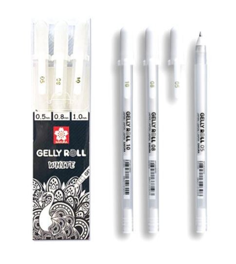 SAKURA – Gelly Basic White – 05-08 – 10 – Set 1 Count (Pack of 1), white