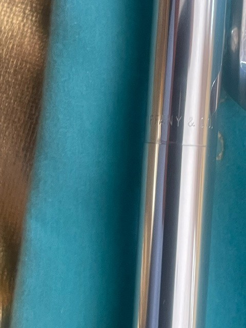 Tiffany&Co Golf Club Pen Sterling Silver Twist Pen with Box and Pouch