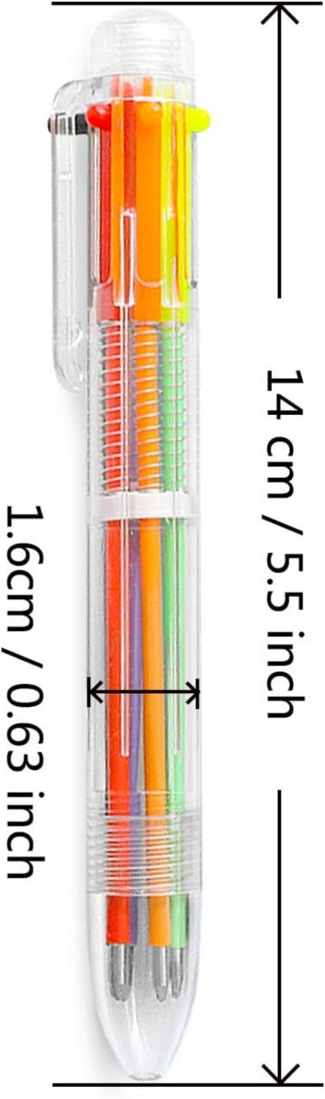 Multicolor 6-in-1 Ballpoint Pens with Pocket Clip – 24 Pack for Creative Fun