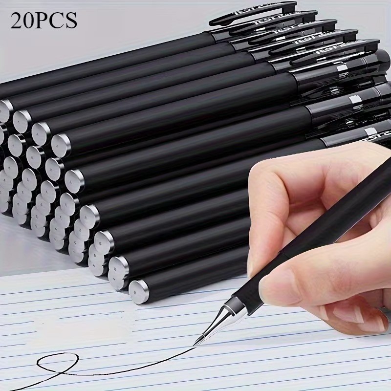20PCS Ball Point Pens BLACK Gel Ink Pen Smooth Writing – 0.5mm Nib – Best Price⚡
