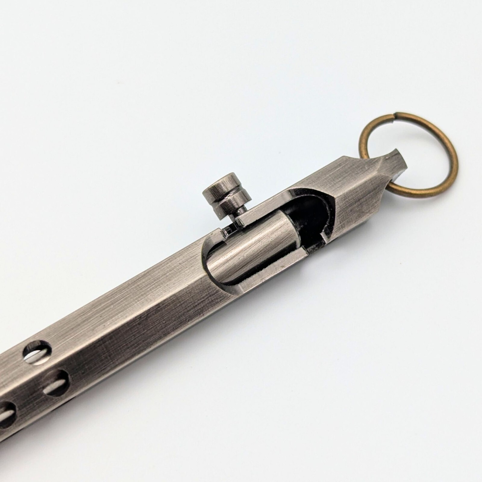 Bolt Action Ballpoint Pen Solid Brass EDC Six-edge Brushed Gunmetal – Great Gift