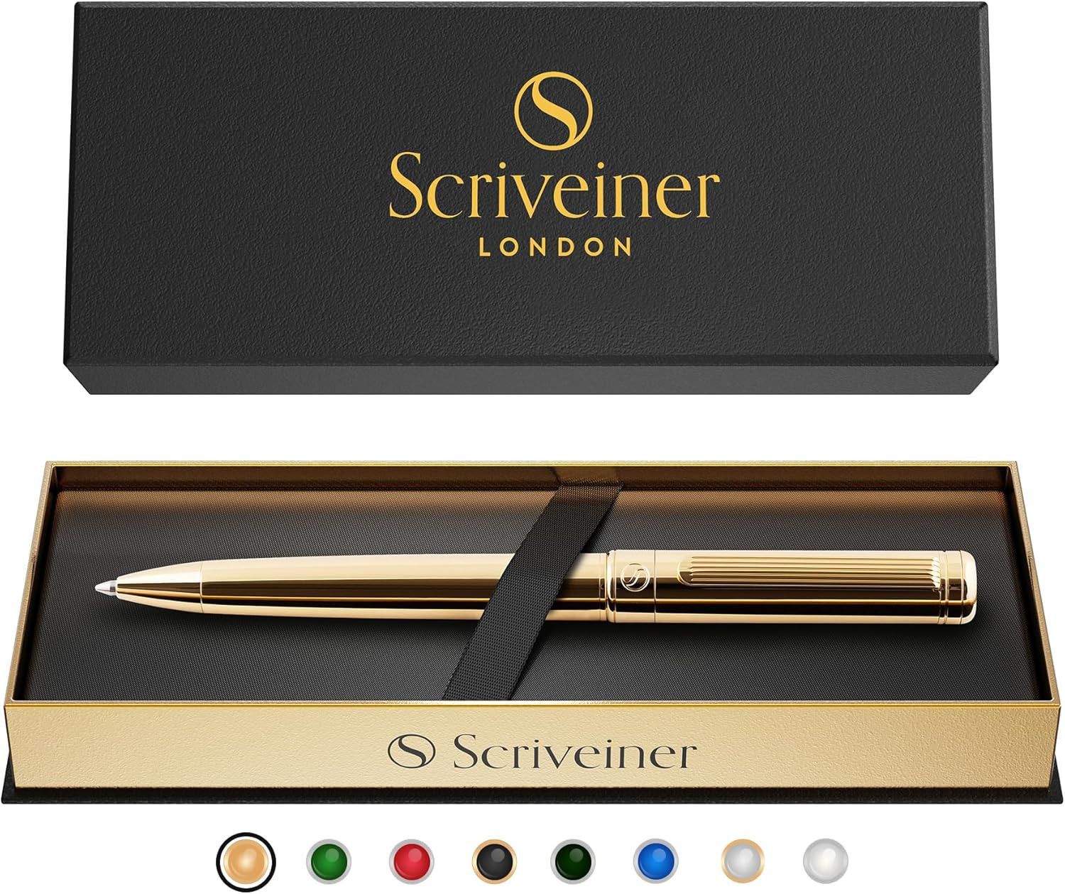 Gold Ballpoint Pen – Stunning Luxury Pen, Real Gold Plating, Schmidt Black Refil