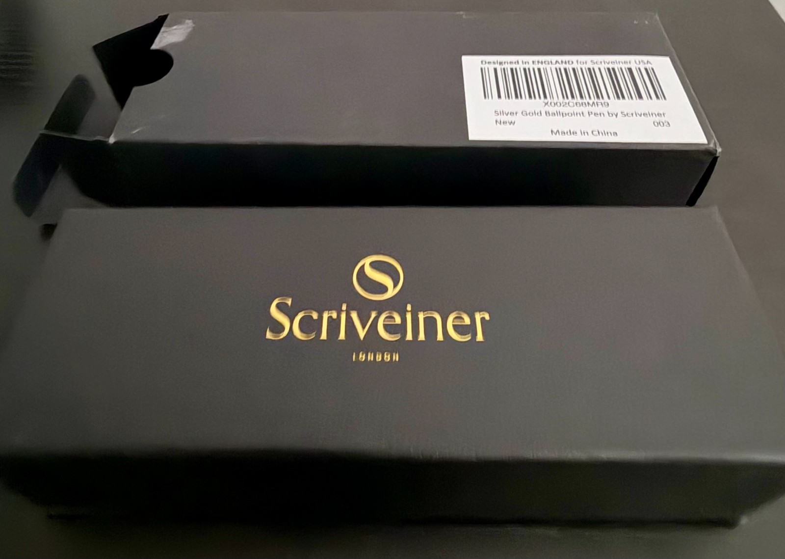Scrivener of London Ballpoint Pen Silver and Gold Lacquer, Made in Germany -NEW