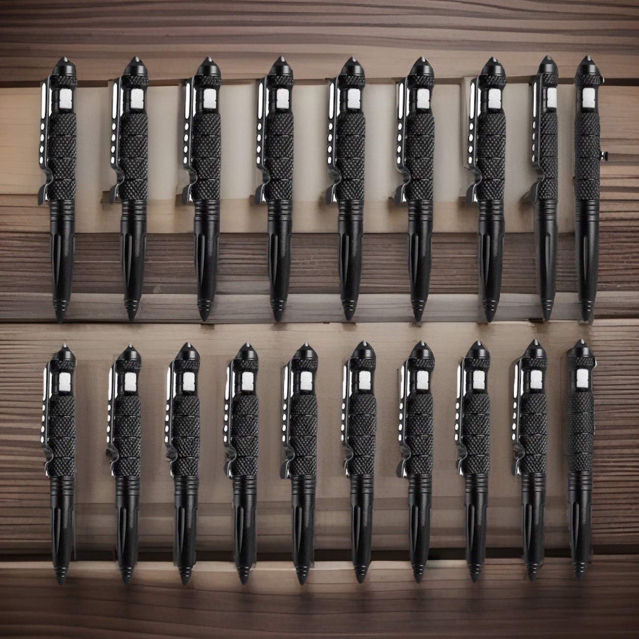 20 pcs Tactical Pen Aluminum Self Defense Glass Breaker Pen Writing Black EDC