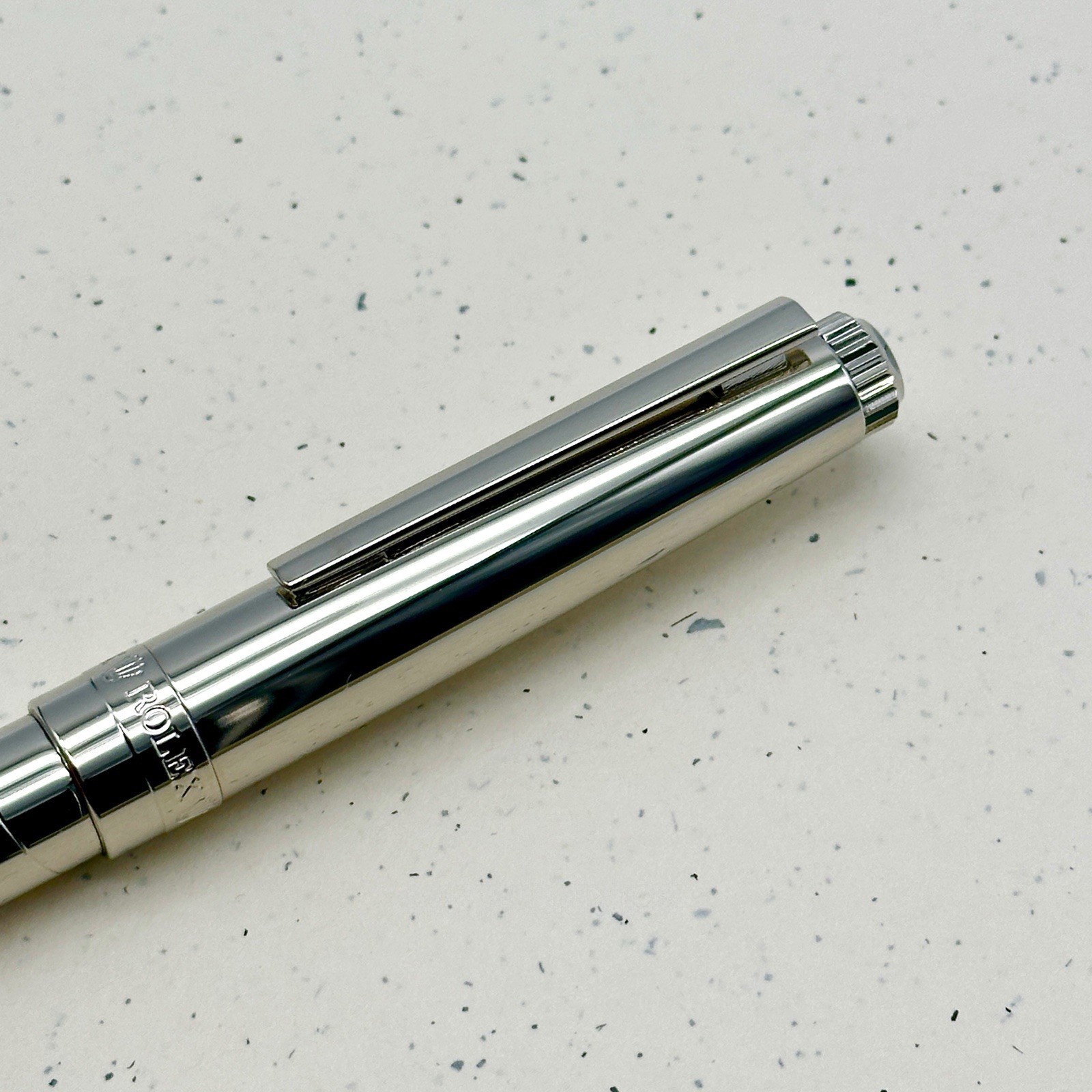 Rolex Silver Scribe Platinum Wave Cut Pen AD VIP Gift
