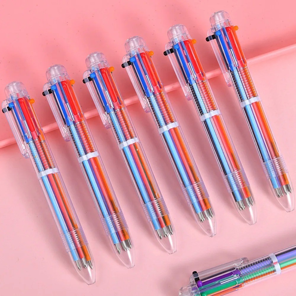 1pc MultiColor 6 in 1 Color Ballpoint Pen Ball Point Pens Kids School Office
