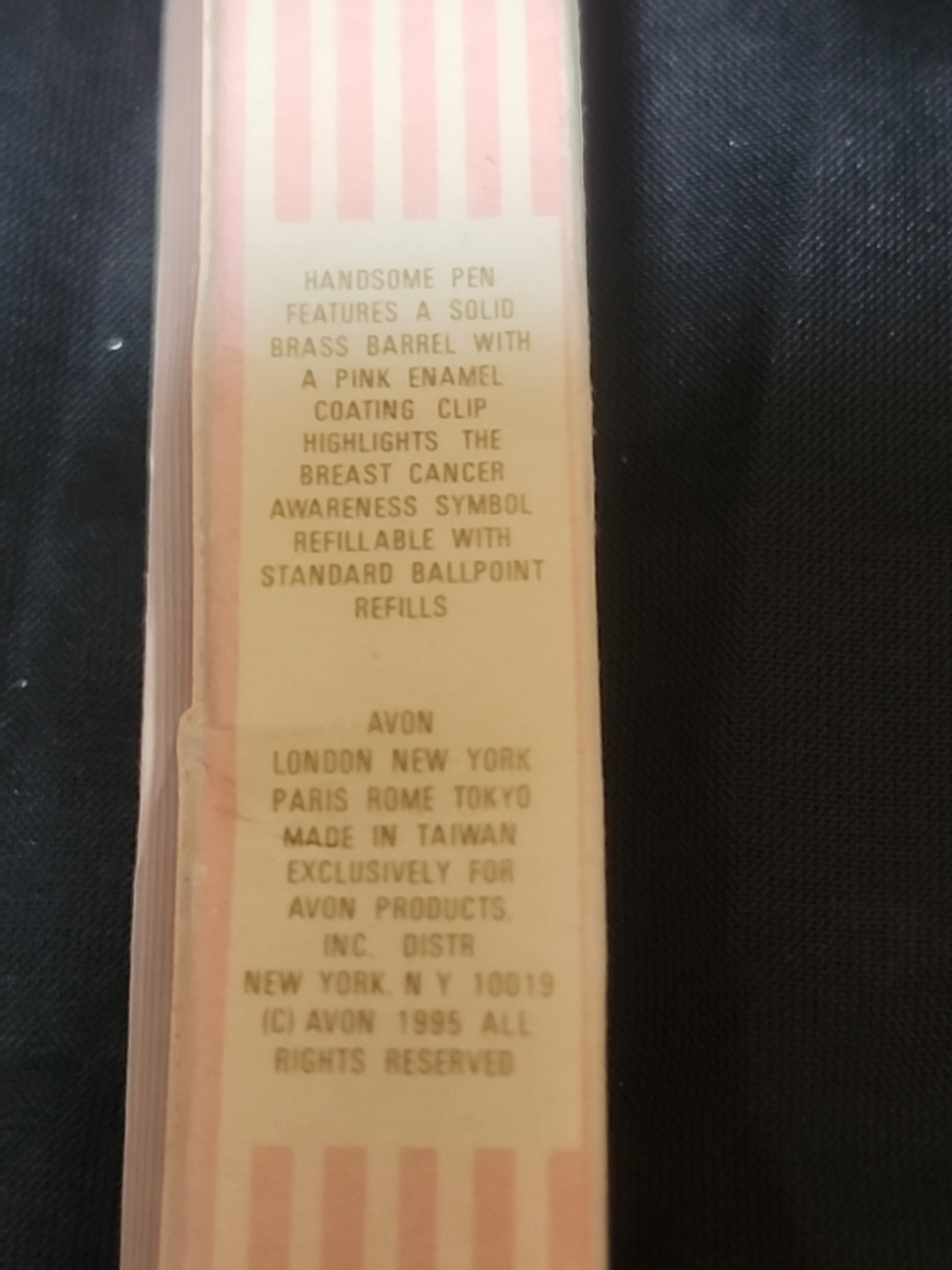 Vintage 1995 Avon Pink Enamel Breast Cancer Awareness Ballpoint Pen