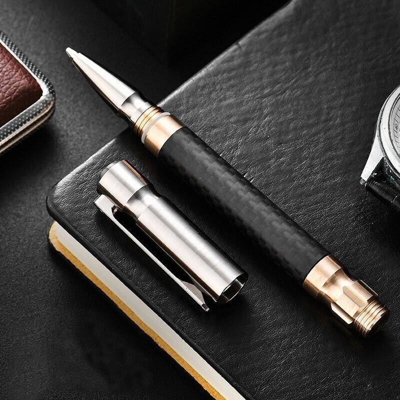 1 PC EDC Titanium Alloy Brass Pocket Ballpoint Pen Business Write Pen w/Clip