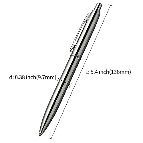 6 Pcs Retractable Metal Ballpoint Pens – 1.0mm Black Ink, Office & Gift Set, 12