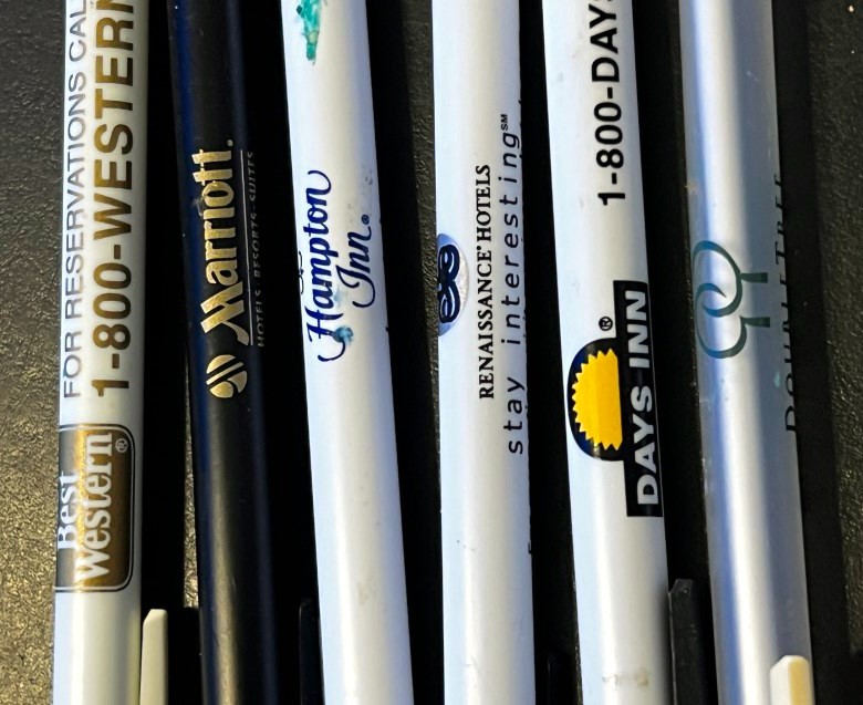 Marriott Best Western Double Tree Days Inn Hampt (6) Hotel branded pens working