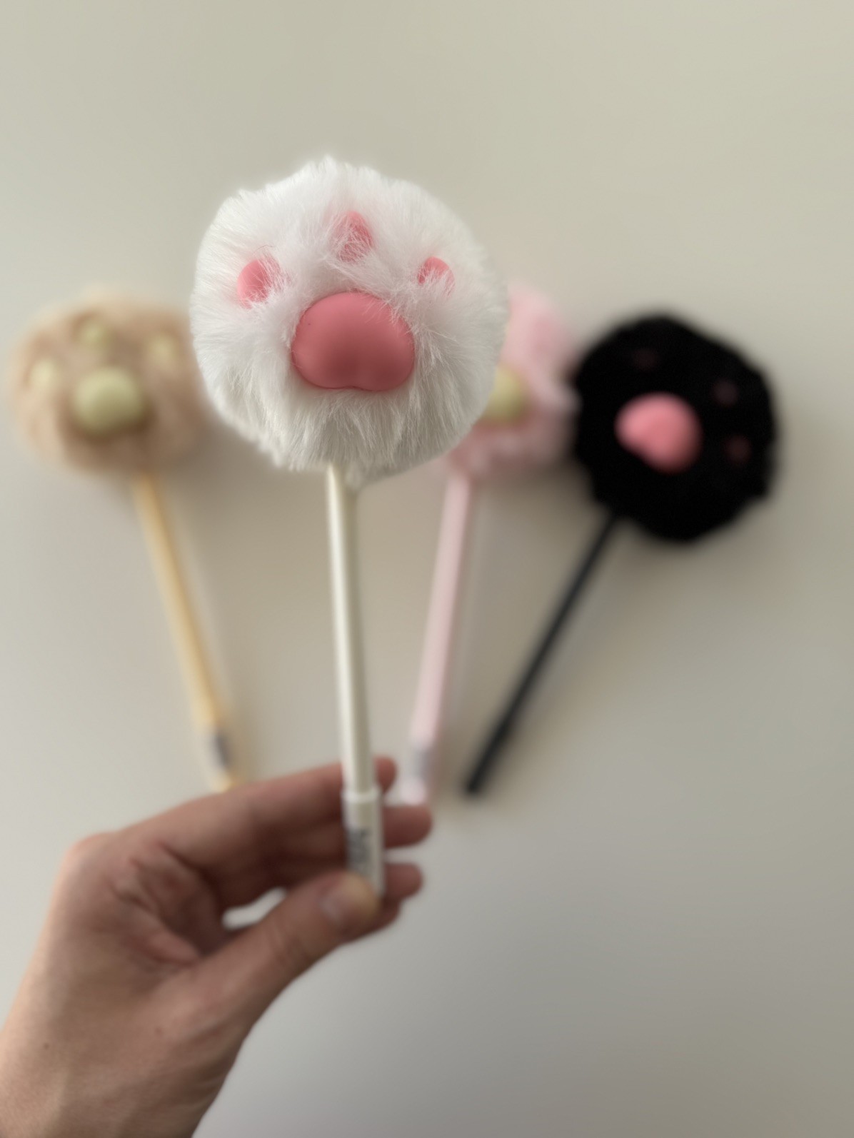 Cat Paw Plush Ballpoint Pen (1 pc)– Cute Furry Kawaii Writing Pen Gift for Girl