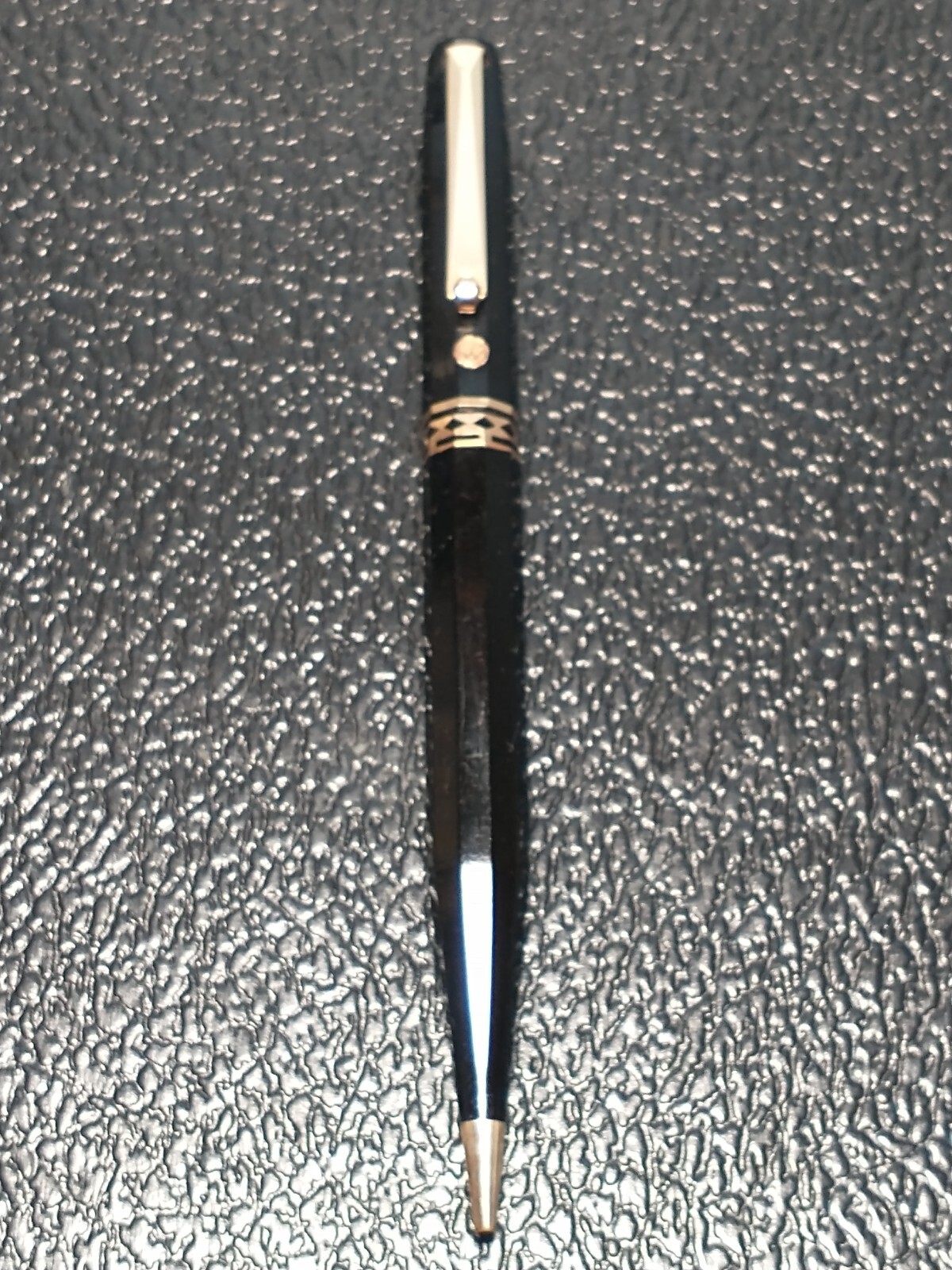 WAHL EVERSHARP DORIC VINTAGE MECH PENCIL IN BLACK CELLULOID 14K GOLD FILLED TRIM