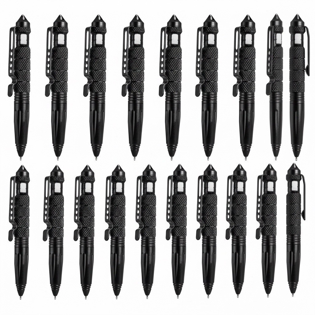 20 pcs Tactical Pens Aluminum Self Defense Glass Breaker Pen Writing Black EDC