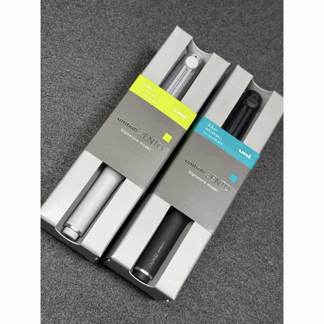 DDP MITSUBISHI PENCIL uniball ZENTO Signature Model Silver & Metallic Black Set