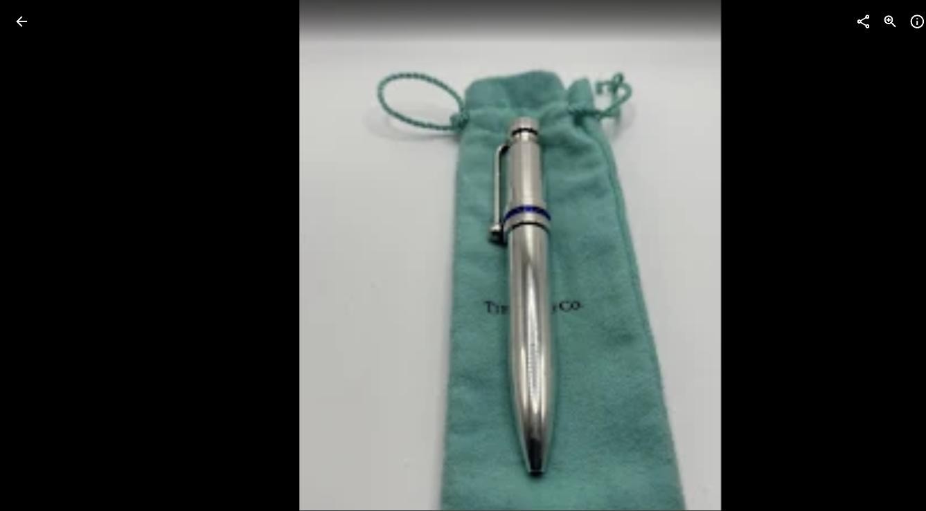 Tiffany & Co Paloma Picasso Sterling Silver Ballpoint Purse Pen Blue Enamel 925