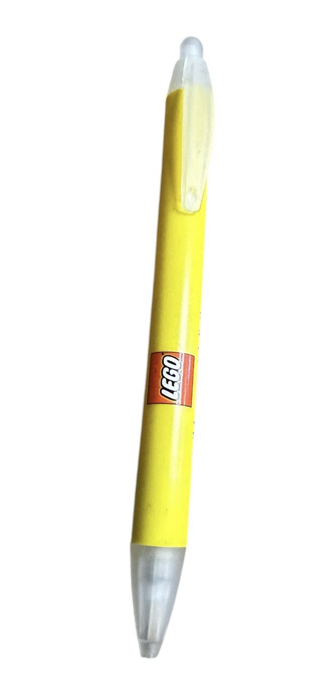 LEGO Branded «Build Your Wish List» Ball Point Pen Yellow And Translucent Blue