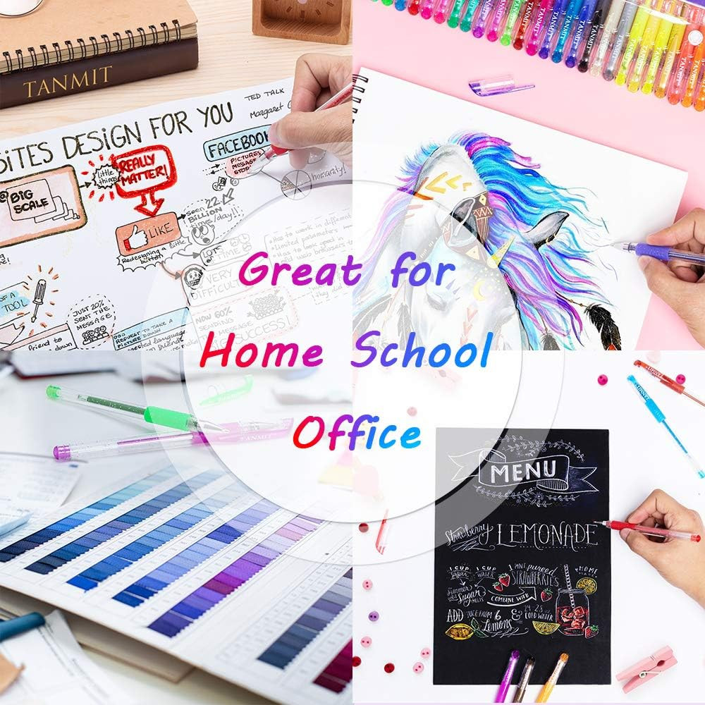 Gel Pens, 33 Color Gel Pen Fine Point Colored Pen Set with 40% More Ink