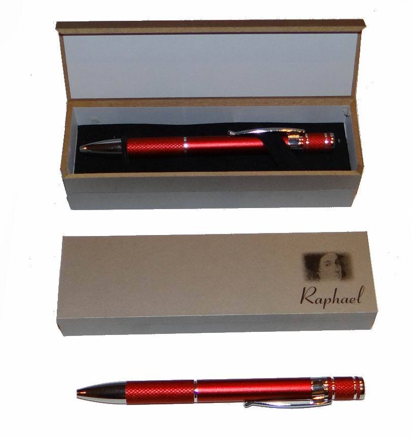 Heavy Duty Red Metal Pen Matte Finish & Textured Grip W/ Pen Box FREE SHIPPING