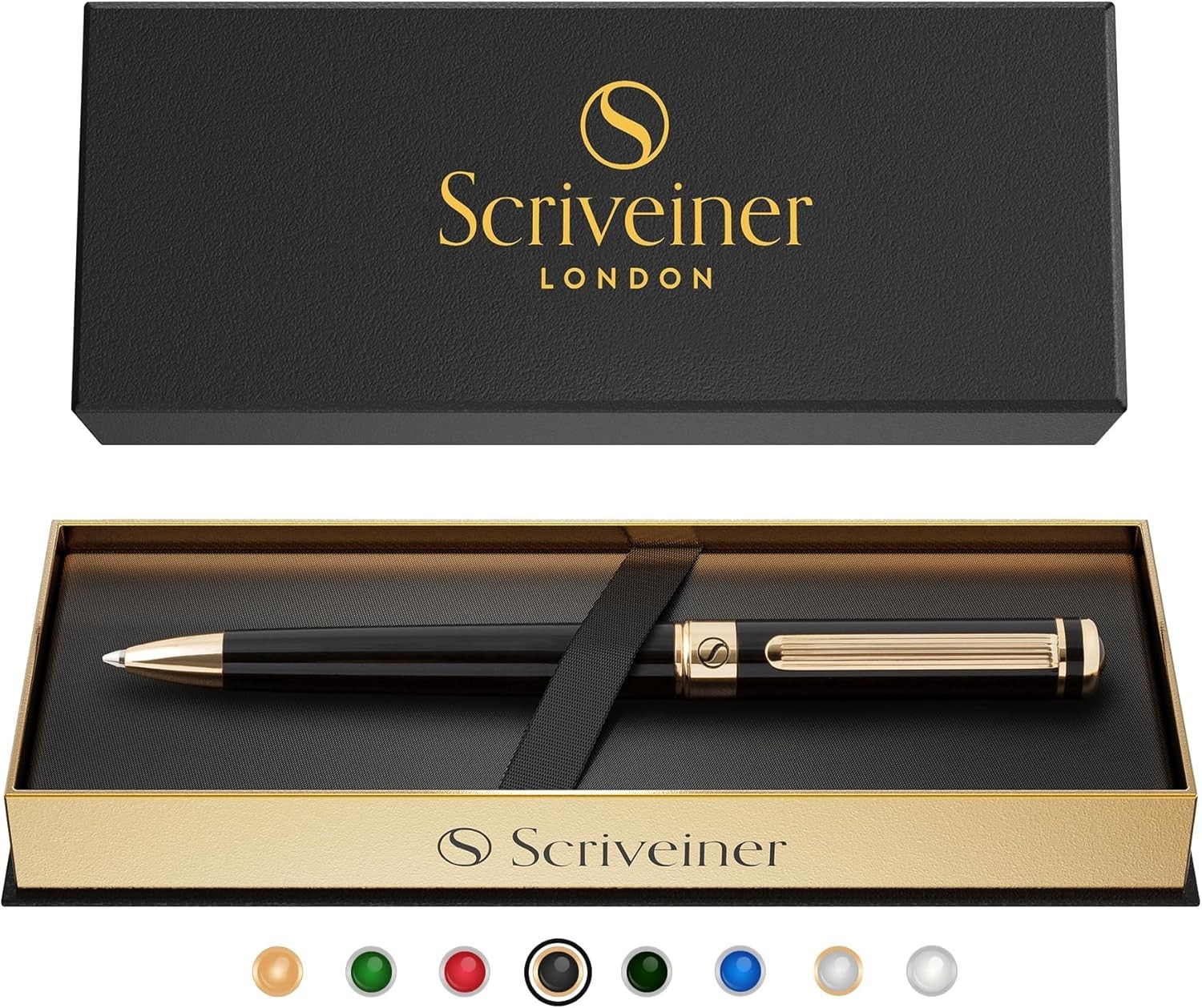 Luxury Black Lacquer Ballpoint Pen with Real Gold Plating – Schmidt Refill
