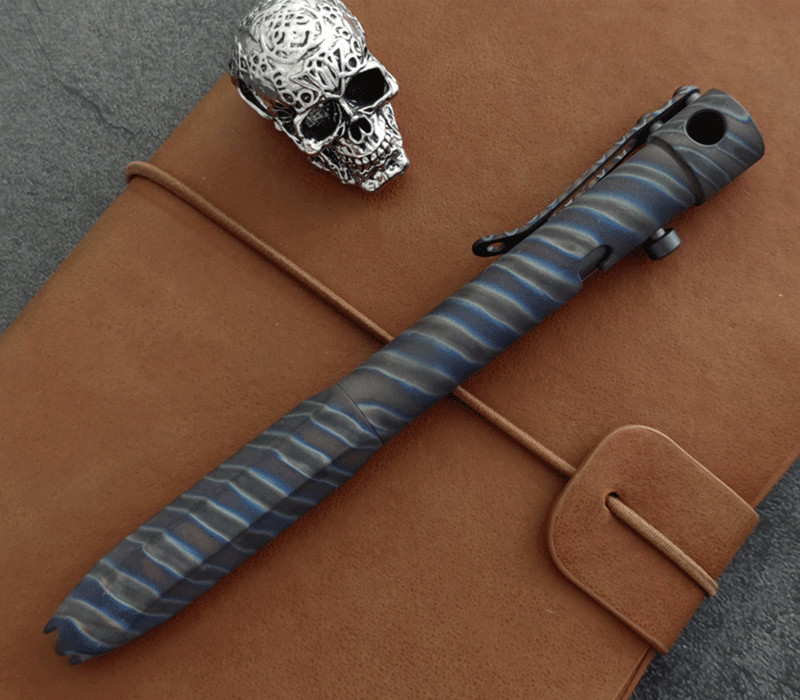 EDC Titanium Practical Pocket Pen Working Signature Ballpoint Pen with 5 Refills