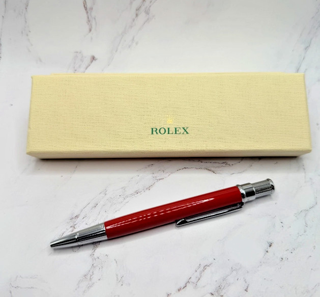 Rolex Oyster Edition Red Ruby Pen Premium Luxury Writing Instrument Full Set Box
