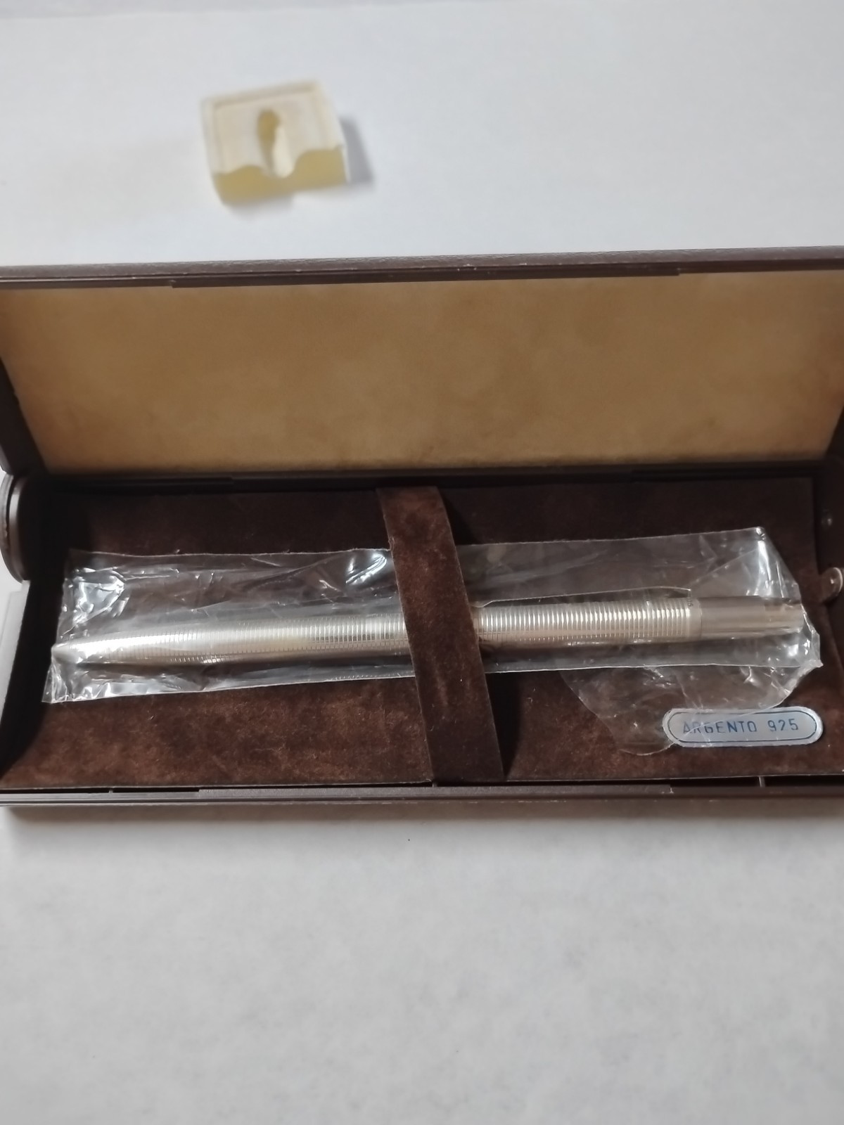 VTG Slim Ribbed Sterling Silver Ballpoint Pen NOS Tested-Works In Original Case