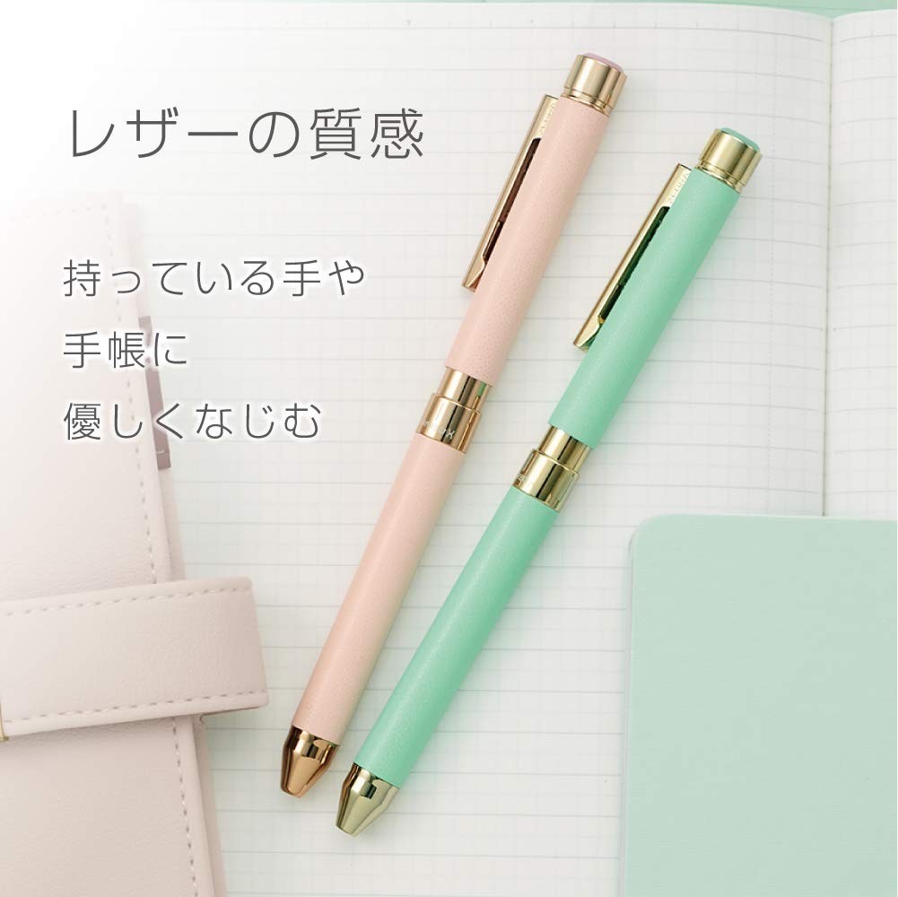 Multi-Functional Pen, Leather, Mint Green, 6 Functions, Stylish Design, Gift Ide