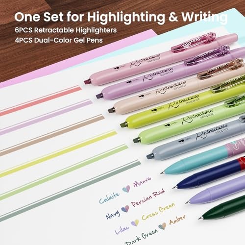 Gel Pens Journaling Highlighters: Journal Set Aesthetic Assorted Color Vintage
